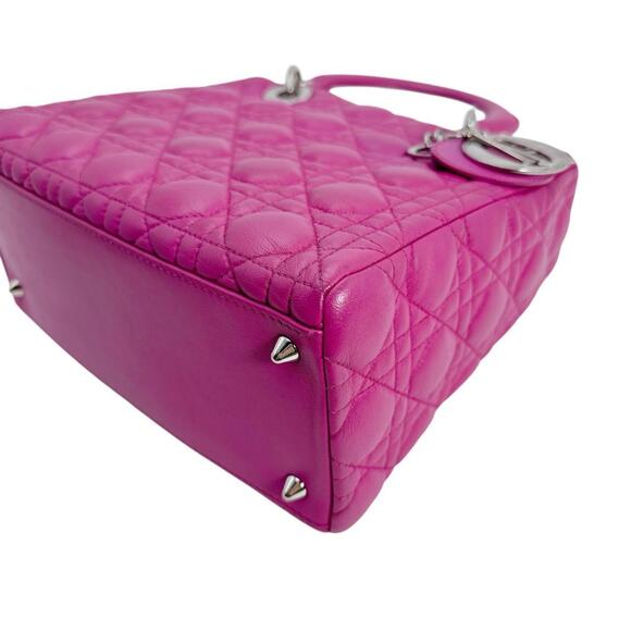 CHRISTIAN DIOR Pink Lambskin Leather Shoulder Bag - Picture 8 of 16